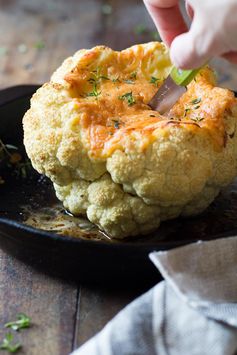 Whole Roasted Cauliflower with Cheese