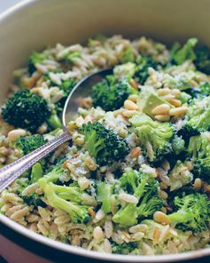 Whole-Wheat Orzo Salad with Broccoli-Pine Nut Pesto