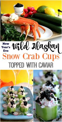 Wild Alaskan Crab Cups Topped with Caviar