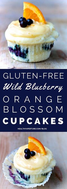 Wild Blueberry-Orange Blossom Honey Cupcakes