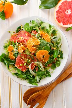 Winter Citrus Salad with Watercress, Fennel + Pistachios