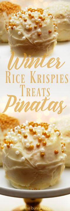 Winter Rice Krispies Treats Piñatas