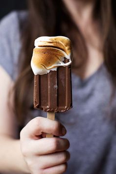Wintermint Chocolate Torched Meringue Popsicles