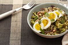 Za'atar-Roasted Broccoli Salad with Fregola Sarda, Pecorino Cheese & Tahini Dressing