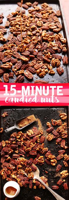 15 Minute Candied Spiced Nuts (1 Pan!