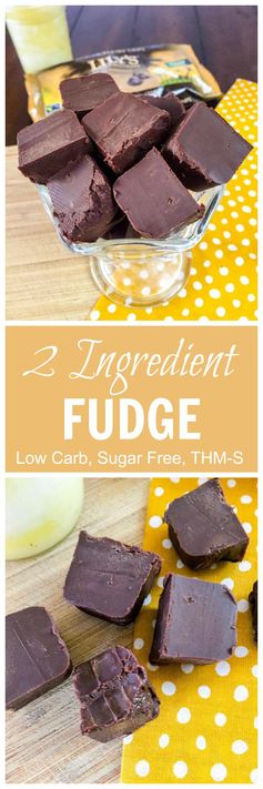 2 Ingredient Fudge (Low Carb, Sugar Free, THM-S