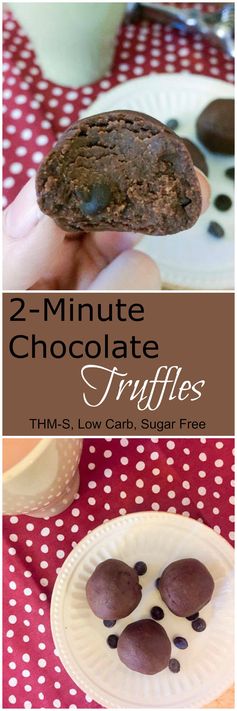 2 Minute Double Chocolate Truffles (Low Carb, Sugar Free, THM-S