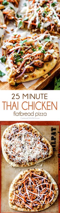 25 Minute Thai Chicken Flatbread Pizza