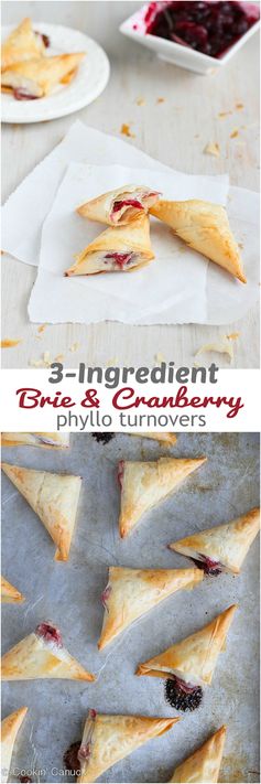 3-Ingredient Brie & Cranberry Phyllo Turnovers