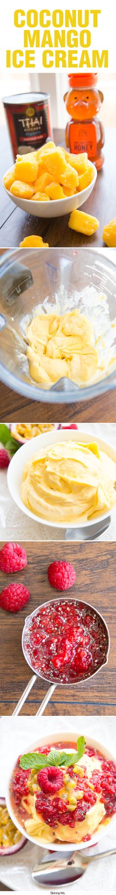 3-Ingredient Coconut Mango Ice Cream