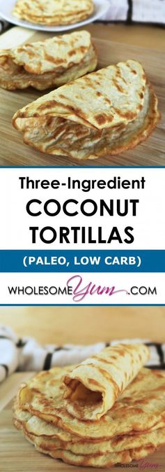 3-Ingredient Coconut Tortillas (Paleo, Low Carb