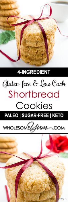 4-Ingredient Gluten-free Shortbread Cookies (Low Carb, Sugar-free