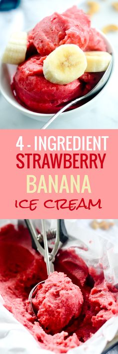 4-Ingredient Strawberry Banana Sorbet