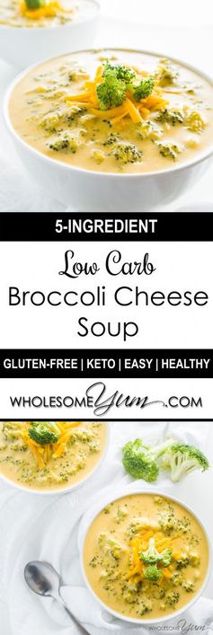 5-Ingredient Broccoli Cheese Soup (Low Carb, Gluten-free