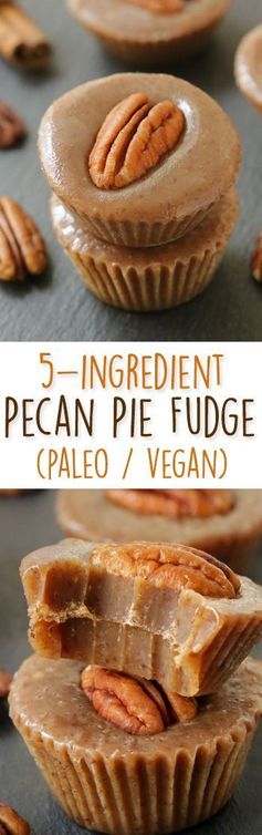 5-Ingredient Pecan Pie Fudge (paleo, vegan, gluten-free