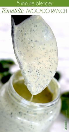 5 Minute Blender Tomatillo Avocado Ranch Dressing