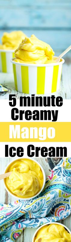 5-Minute Creamy Mango Ice Cream