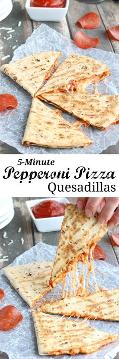 5-Minute Pepperoni Pizza Quesadilla