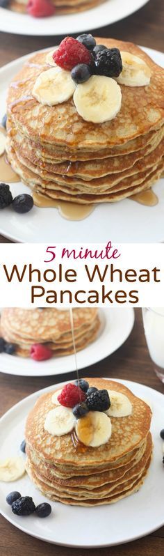 5 minute Whole Wheat Pancakes