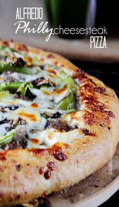 Alfredo Philly Cheesesteak Pizza