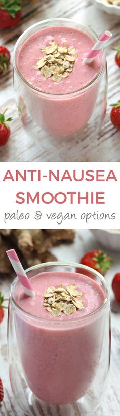 Anti-Nausea Smoothie (Strawberry Ginger Banana Smoothie