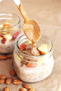 Apple Almond Butter Overnight Oats