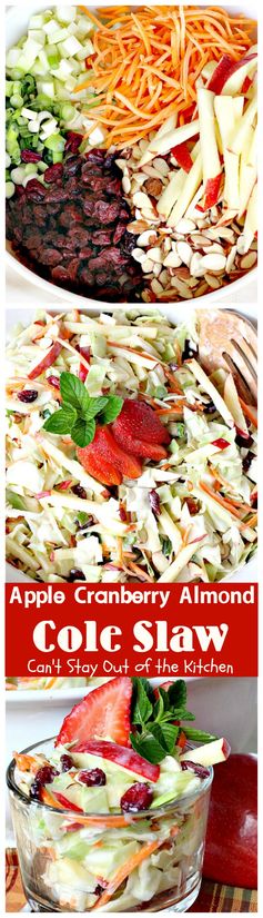 Apple Cranberry Almond Cole Slaw