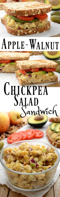 Apple-Walnut Chickpea Salad Sandwich (GF