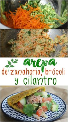 Arepa Saludable de Zanahoria, Brócoli y Cilantro