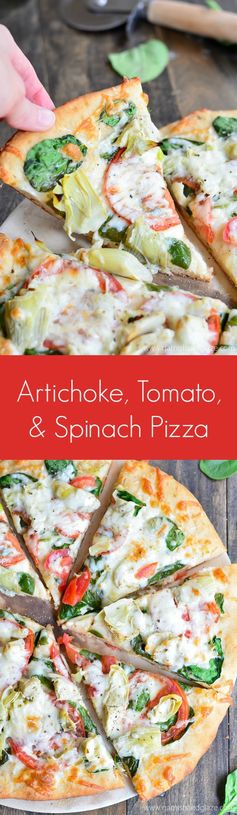 Artichoke, Tomato, and Spinach Pizza