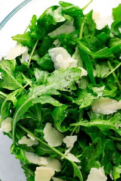 Arugula Spinach Salad with Lemon, Olive Oil, and Parmesan