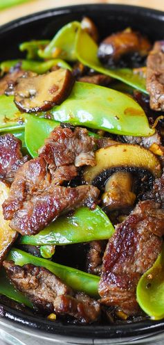 Asian Beef with Mushrooms & Snow Peas