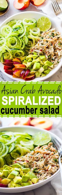 Asian Crab and Avocado Cucumber Salad (Paleo, Gluten Free