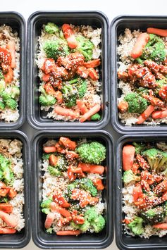 Asian Style Chicken, Veggies, and Rice Meal Preps