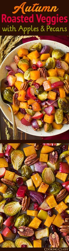 Autumn Roasted Veggies with Apples and Pecans