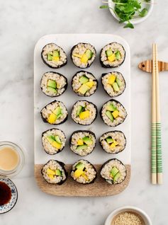 Avocado & Mango Brown Rice Sushi