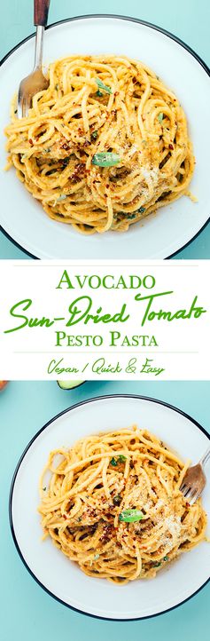 Avocado and Sun-Dried Tomato Pesto Pasta