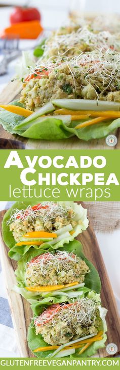 Avocado Chickpea Lettuce Wraps - Vegan + Gluten-Free