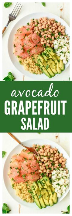 Avocado Couscous Grapefruit Salad with Honey Lime Dressing