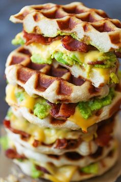 Bacon and Avocado Waffle Grilled Cheese