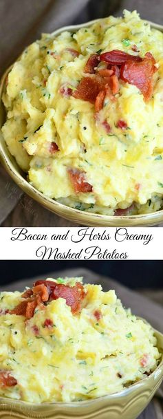 Bacon and Herbs Creamy Mashed Potatoes