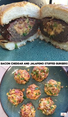 Bacon Cheddar and Jalapeno Stuffed Burgers