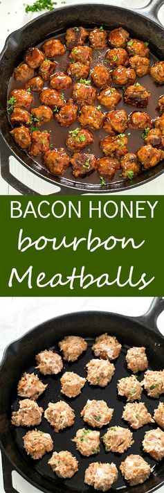 Bacon Honey Bourbon Chicken Meatballs