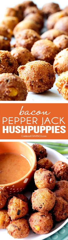 Bacon Pepper Jack Hushpuppies with Sweet Chili Dijon Sauce (& 22 Other Game Day Recipes & Ideas