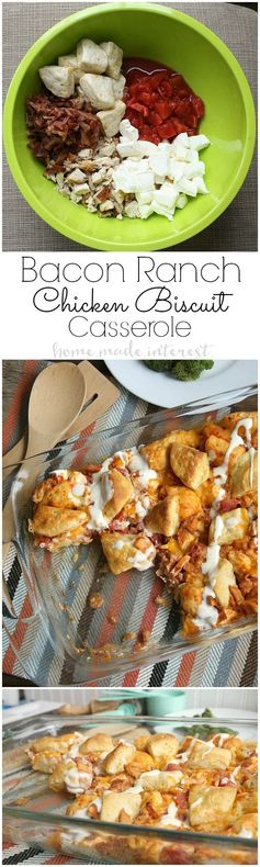 Bacon Ranch Chicken Biscuit Casserole