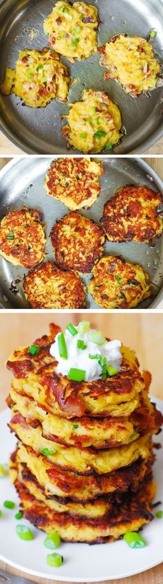 Bacon, Spaghetti Squash, and Parmesan Fritters