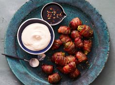 Bacon-Wrapped Brussels Sprouts with Creamy Lemon Dip