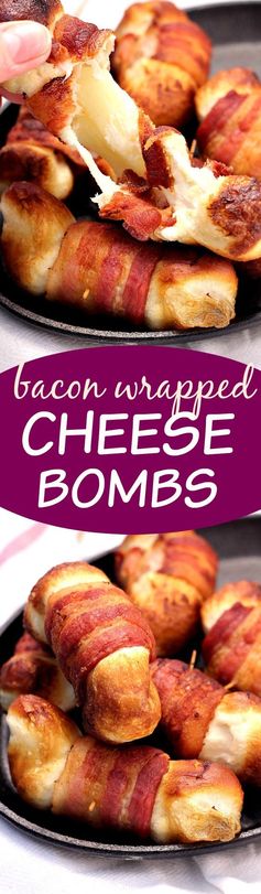 Bacon Wrapped Cheese Bombs