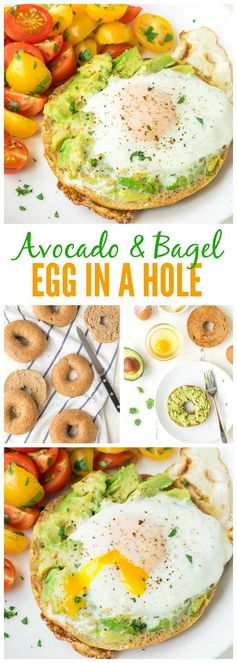 Bagel Egg in a Hole with Smashed Avocado