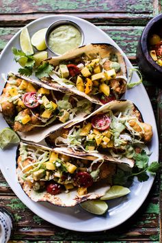 Baja Fish Tacos with Chipotle Mango Salsa